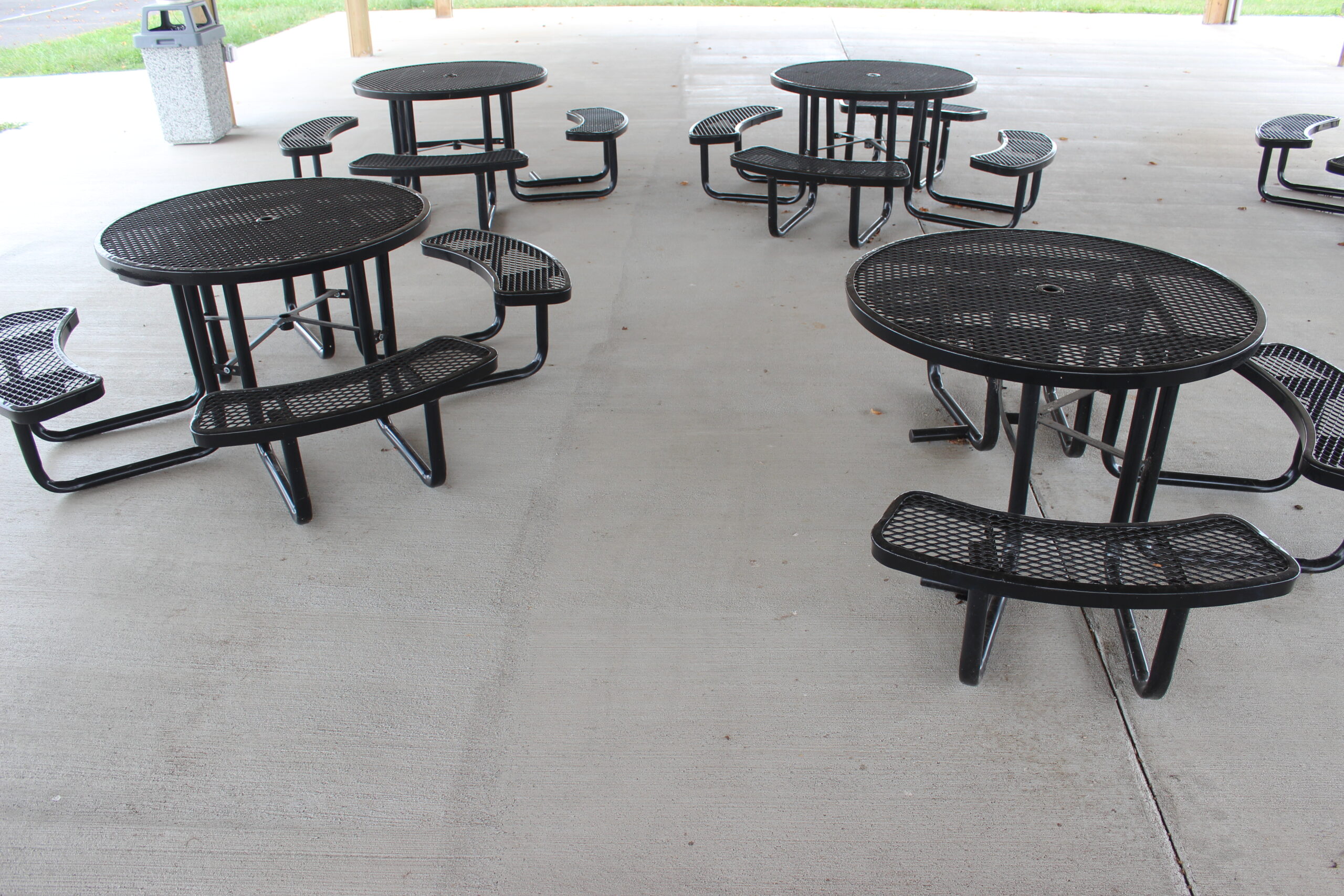 ADA accessible tables are a part of the seating in the pavilion so all may have a seat at the table
